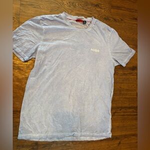 HUGO Men's Soft Blue Short Sleeve Tee